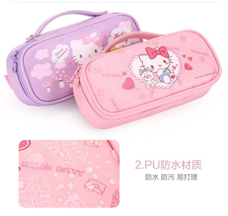 Джинсовый пенал женский hello kitty девушка мультфильм канцелярские ручки Чехол Многофункциональный большой карандаш сумка