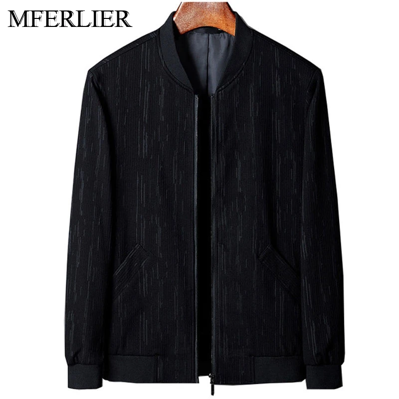 Осенне-весенние полосатые куртки для мужчин 5XL 6XL 7XL бюст 145 см плюс размер свободные повседневные мужские куртки