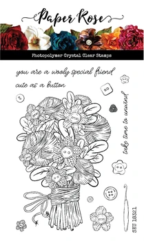 

Bouquet Metal cutting dies and Clear Stamps Transparent Silicone Seal for DIY scrapbooking photo album Decorative