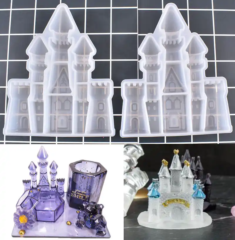 crafts  supplies handmade 1- castle silicone mold soap making  jewelary mold