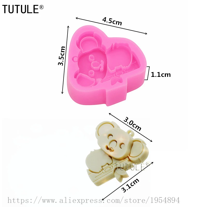 Glossy Animal-Inspired Koala Earrings Silicone Mold for Polymer Clay Jewelry Crafting