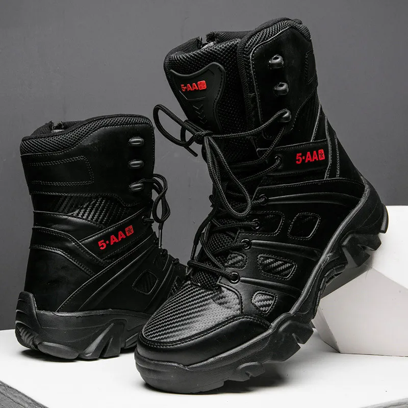 

Big Size Waterproof Hiking Shoes For Men Pu Leather Breathable Trekking Sneakers Men Mountain Military Boots Non-Slip Sneakers