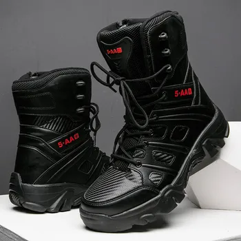 

Big Size Waterproof Hiking Shoes For Men Pu Leather Breathable Trekking Sneakers Men Mountain Military Boots Non-Slip Sneakers