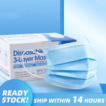 

Medical Mask 50 Pcs Disposable Mask Face Mask Mascarillas Mouth Mask Protective Masks Anti Dust Filter Mouth Cover Respirator