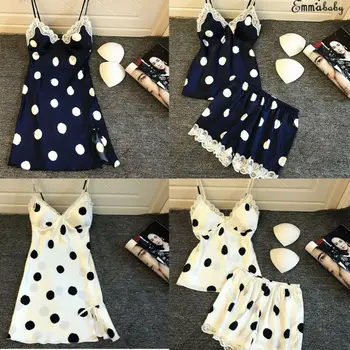 

Sexy Women Satin Lace Top+Shorts Sleepwear Nightwear Pajamas Comfy Lingerie Set