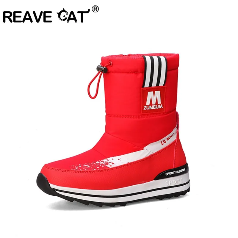 REAVE CAT/теплые зимние ботинки на меху для русской зимы; женские ботинки на платформе; Водонепроницаемая зимняя плюшевая обувь на танкетке с толстым мехом; обувь для катания на коньках; походная обувь|Зимние сапоги| | АлиЭкспресс