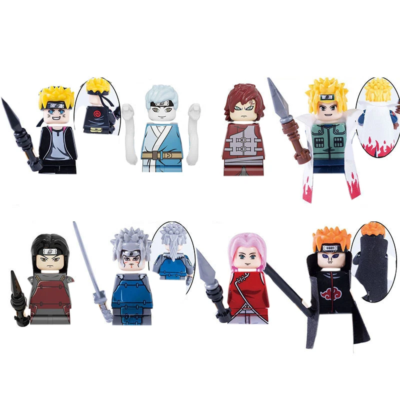 Naruto ナルト 子供向けの漫画のキャラクター 8つのスタイル 小粒子 置物の組み立て 人形 ビルディングブロック おもちゃ 子供向けのパズルギフト ブロック Aliexpress