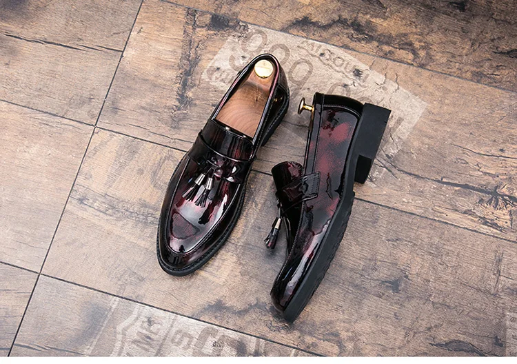 Thick Bottom Mens Dress Shoes Men Bring Brand Wedding Shoes Luxury Italian Casual Office Formal Loafers Boats Leather Shoes Men