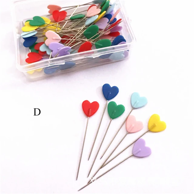 50pcs/box Dressmaking Pins Embroidery Patchwork Pins DIY Handmade Sewing Patchwork Pins Big Head Pins Sewing Tool Needle Arts D