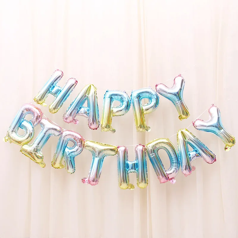 

13Pcs Happy Birthday Balloon Set Colorful Party Decorations Rose Gold Letter Foil Ballons Girl Boy Party Balloon Supplies