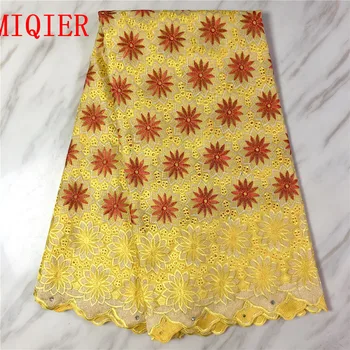 

MIQIER High Quality African nigerian tulle Lace Fabric cotton fabric guipure lace fabric Pure Cotton Embroidery nigerian dress