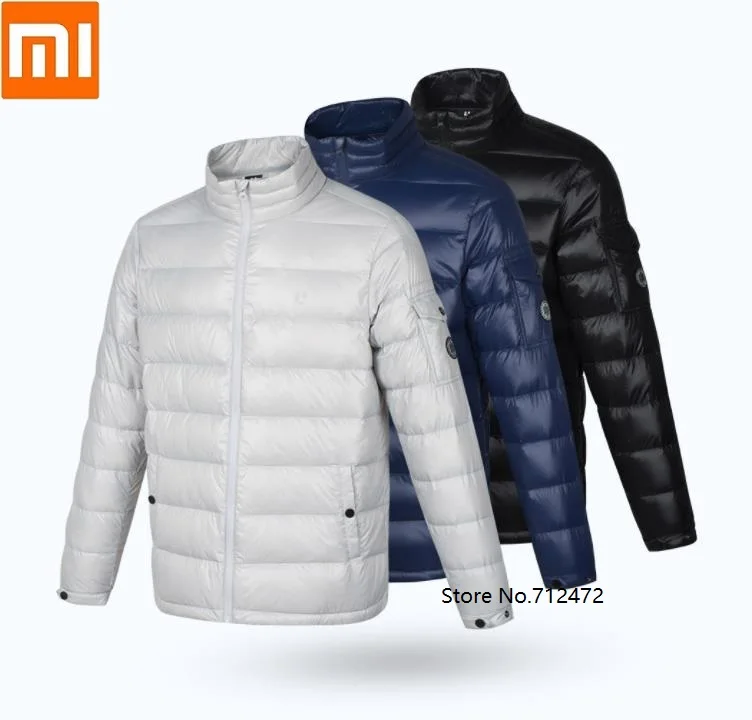 Xiaomi ULEEMARK Мужская Легкая 90% белая куртка-пуховик с гусиным пухом Водонепроницаемая зимняя теплая куртка-пуховик со стоячим воротником