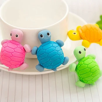 

4Pcs Cute Turtle Style Eraser Funny Eraser Creative Students Stationery Office School Supplies Gift For Children