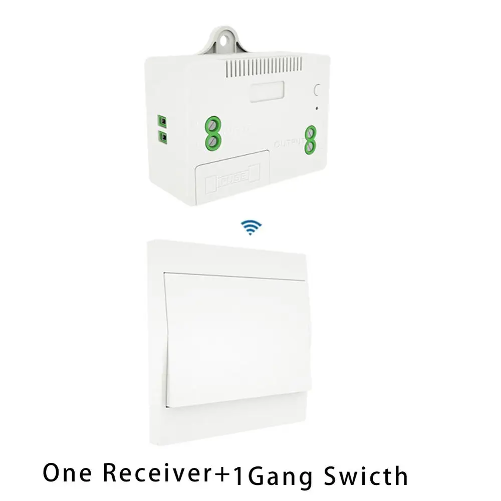 1 gang 1 reciever RF433 Беспроводной Переключатель No устройство дистанционного управления на батарейках настенный выключатель света автономным питанием без проводки стены Панель передатчик - Цвет: 1 gang 1 reciever