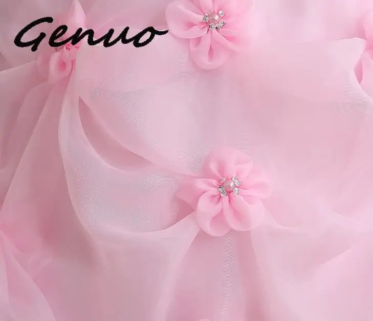 Genuo новые аппликации жемчуг Винтаж Белый Vestido De Novia Vestidos De Noivas размера плюс без бретелек Abiti Da Ballo Da Sposa - Цвет: Розовый