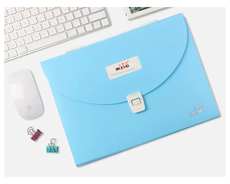 Japanese Style Simple File Holder Students Cute A4 Color Hand Test Paper Clip Multilayer File Holder Information Storgage Bag