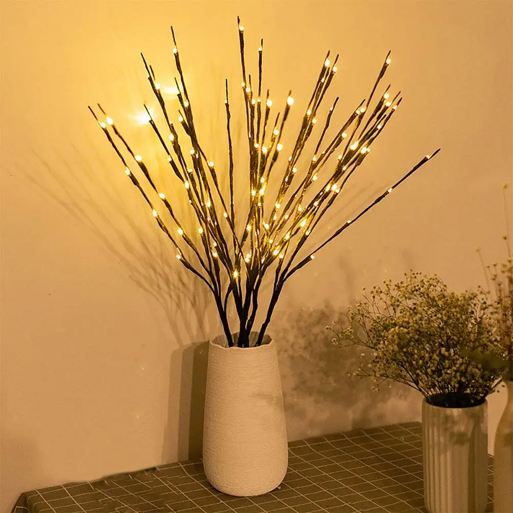 

LED Willow Branch Lamp Rose Simulation Orchid Branch Lights Tall Vase Filler Willow Twig Lighted Branch For Home Decoration