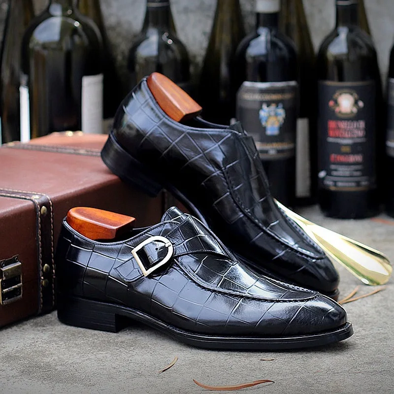 ClassicPattern Business Flat Shoes Men Designer Formal Dress Leather Shoes Men's Loafers Valentine Gifts