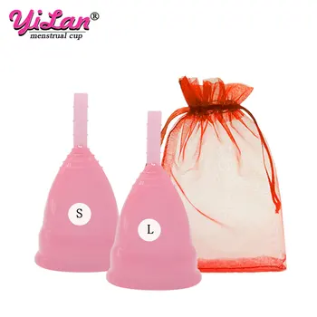 

2pcs Silicone Menstrual Cup Vaginal Menstrual Period Feminine Hygiene Copa menstrual Lady Vaginal Cup 100% Silicone Cup Coletor