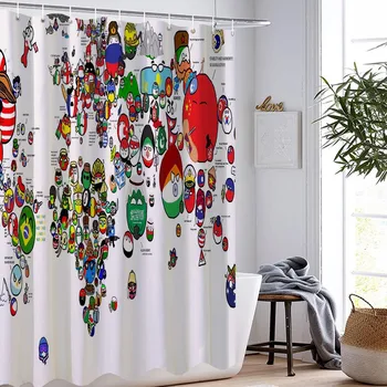 

3D Print World Map Shower Curtain Home Textile Bathroom Curtain Single Good Quality Bath Curtain For Bathroom Decor Polyester