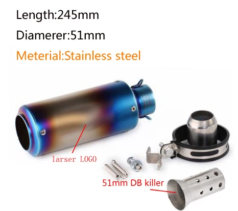 a9-51mm 51 мм/60 мм выхлопная труба мотоцикла с DB killer выхлопная труба мотоцикла глушитель для gp-project выхлопная труба из углеродного волокна - Цвет: a9-51mm