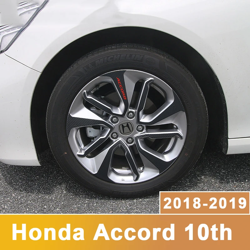 

Carbon Fibre Vinyl Car Styling Wheel Hub Sticker Strip Rim Care Protector Decal Trim For Honda Accord 10th 2018 2019 Accessories