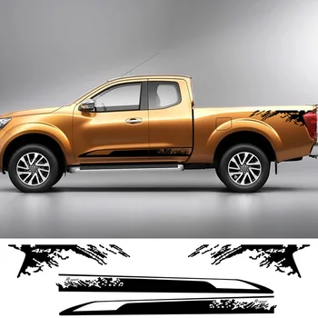 

100% Brand New 2pcs Black Car Side Body Decal Sticker Vinyl Film Decor Waterproof For Pickup SUV