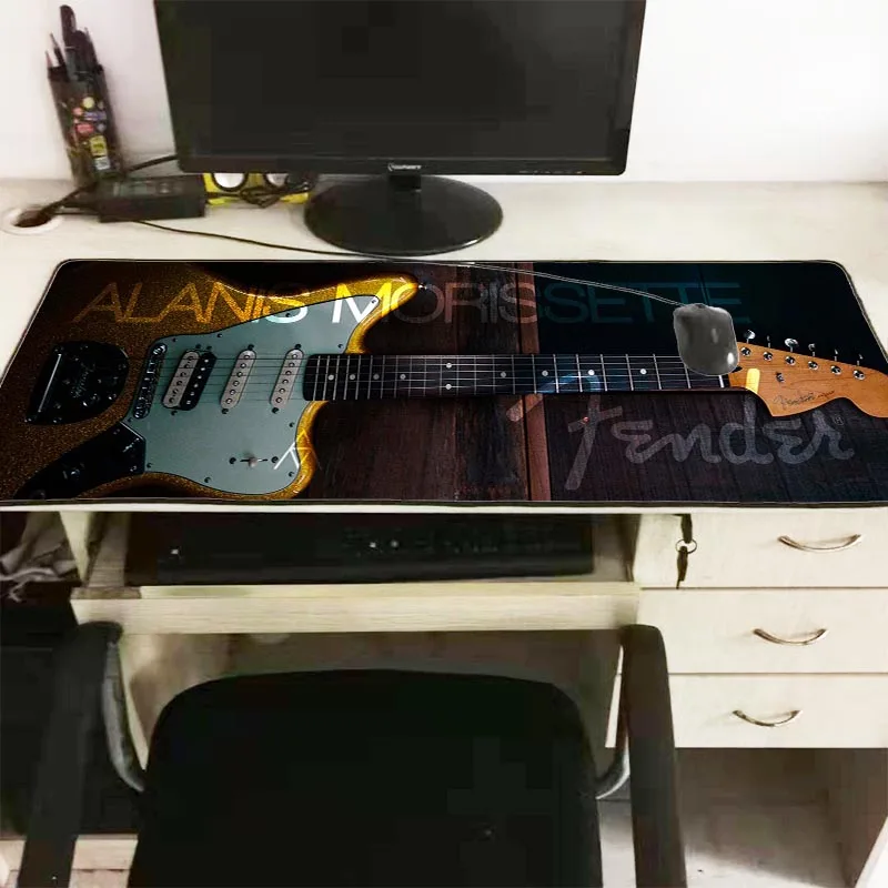  Guitar Instrument Mouse Pad Gamer Play Mats Large Gaming Mouse Pad Locking Edge Mouse Mat Keyboard 