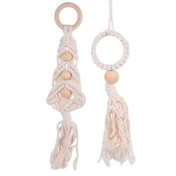 

2Pcs Cotton Rope Pendant Tassel Hanging Ornament Macrame Xmas Tree Decoration