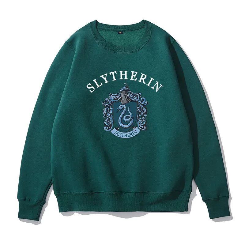 Slytherin Толстовка для взрослых Ravenclaw, косплей, джемпер Гриффиндор, свитер, Гермиона Слизерин, форменная толстовка, костюм, Hufflepuff, джемпер, шарф - Цвет: Slytherin