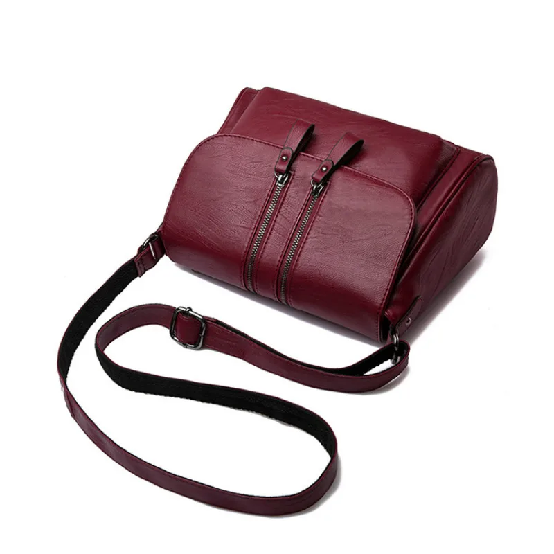  Fashion Women's Shoulder Bags 2019 New Leather Large Capacity Solid Color Women Handbag Retro Messe - 4000165862439