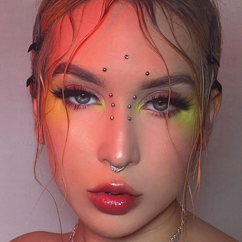 Fake Lip Ring, Nose Ring, Eyebrow Ring, Dimple Sticker Face, Ball/Cone