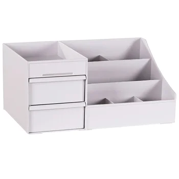 

1pc Creative Multi Slots PP Plastic Desktop Drawer Style Storage Box (White)