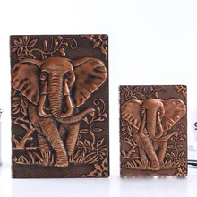 

A5 / A6 Notebook Elephant 3D Relief Style PU Cover Travel Notebook Retro Printing Decoration Diary Exquisite Book Festival Gift