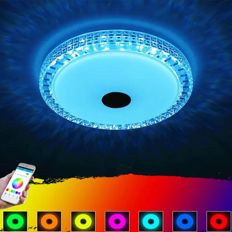 Luzes de Teto Inteligentes + Controle App para Bluetooth Moderno Conduziu 80 Cores Casa Iluminação Música Quarto Luz Lâmpadas Remoto 40 - 75w Rgb 5 teto 80 cores casa iluminação app para