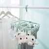 32 Clips Folding Clothes dryer Hanger Children Adults Clothes Dryer Windproof Socks Underwear Plastic Drying Rack 1