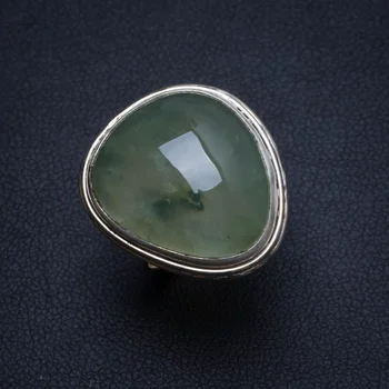 

Natural Prehnite Handmade Indian 925 Sterling Silver Ring, US size 7 T7077