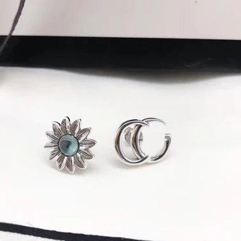 

S925 Sterling Silver flower earrings for women European and American female charm fashion Christmas gift free shipping