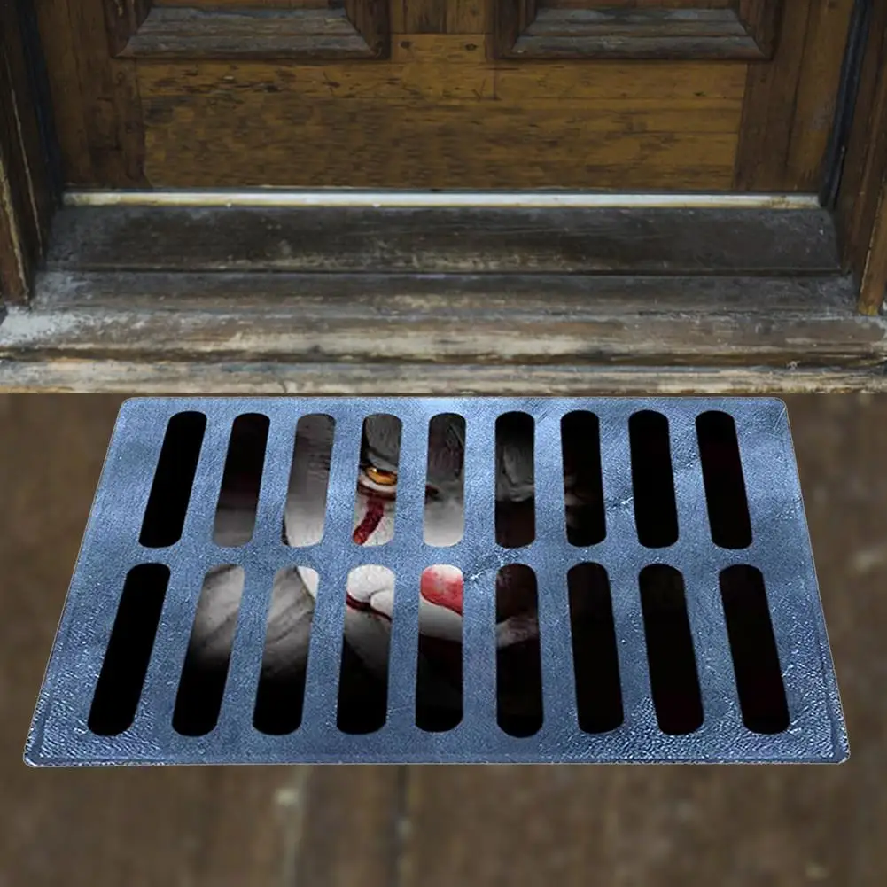 Clown Trap Visual Carpet Living Room Bedroom Floor Mat 3D Halloween Sewer Manhole Cover Clown Horror Non-slip Home floor mat non slip mat fun doormat carpet mat