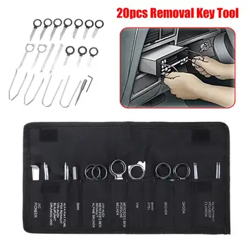 

20pcs Stainless steel Car Radio Removal Tool Set Pry Door Clip Radio Panel Audio Dashboard Disassembly Tool Maintenance kit