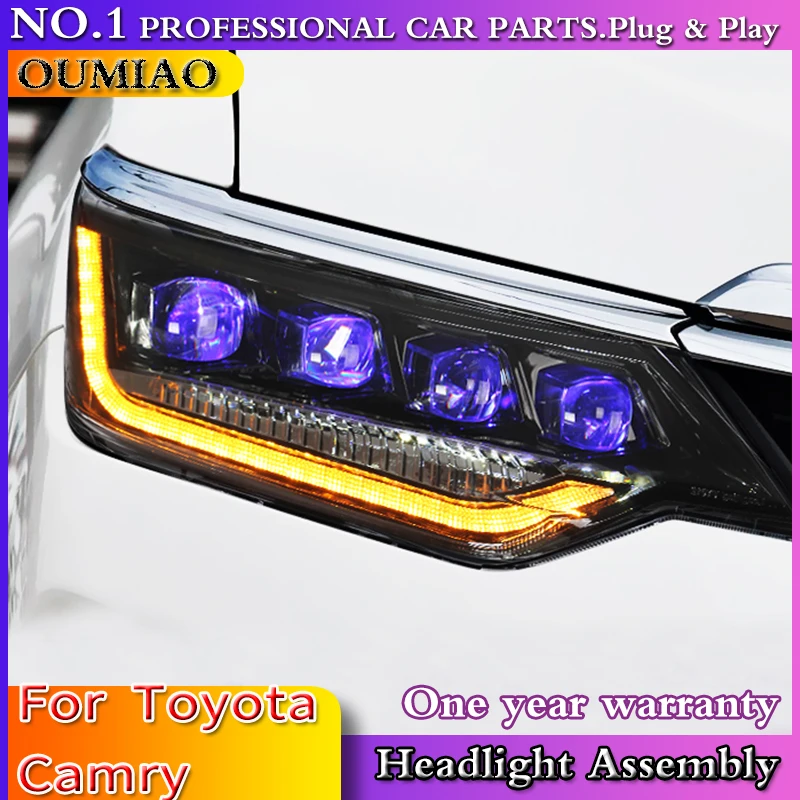 Автомобильный Стайлинг для Toyota Camry фары Camry светодиодный головной фонарь светодиодный объектив дальнего ближнего света парковочная противотуманная фара