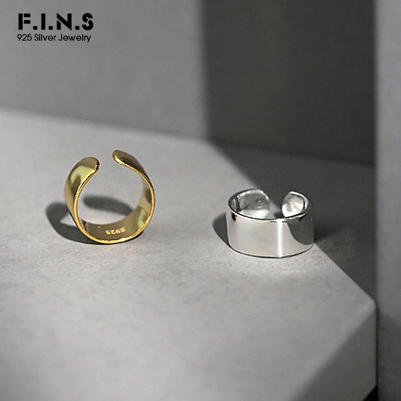 F.I.N.S 1Pc Korean Style Silver 925 Jewelry Ear Clip without Pierced Geometry Simple Ear Cuff 925 Sterling Silver Buckle ear clip earrings clip earrings ear clip ear accessories