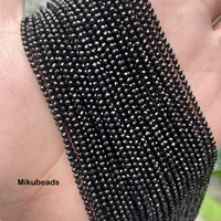 Wholesale (4strands) Natural Black Spinel 2mm Faceted Round Loose Beads Shinny Stone For Jewelry Making DIY Bracelet Necklace 2