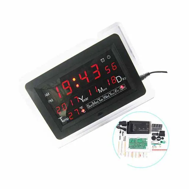 

A23-- 0.5 inch Red Green Blue DIY Electronic Clock Calendar English Panel Display Electronic Calendar DIY Module