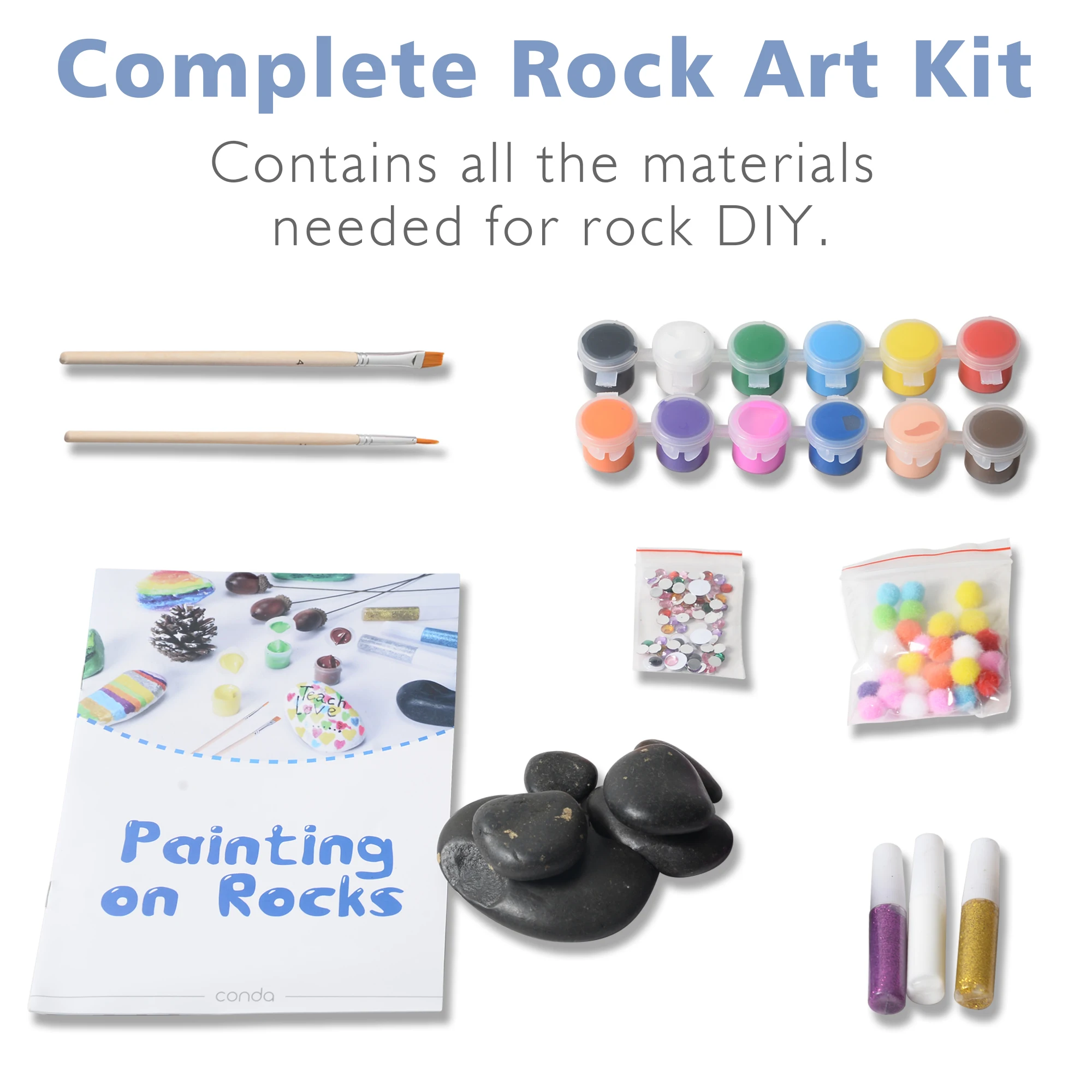 KIDDYCOLOR Rock Art Набор для рисования и раскрашивания DIY Художественный набор креативный красочный волшебный камень креативный подарок для художественных принадлежностей