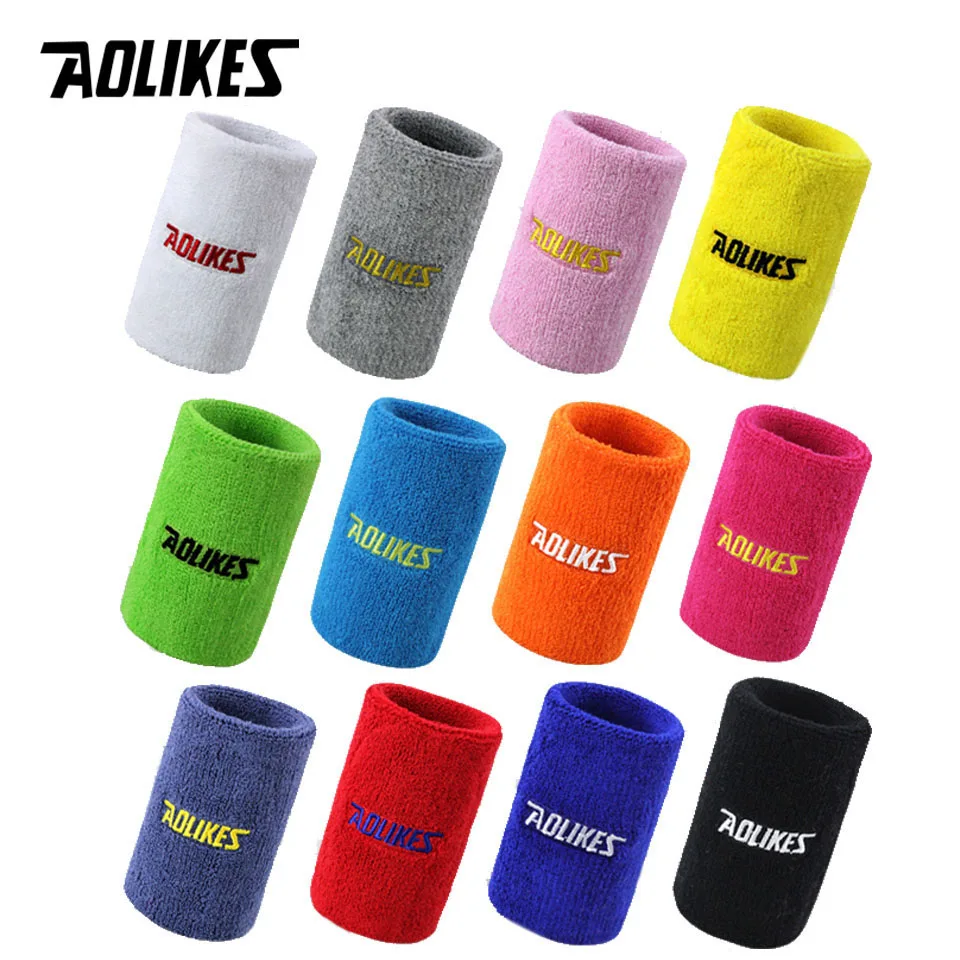 AOLIKES 1PCS Gym Protector Wristband Weightlifting Wrist Support Sport Wrist Brace Tennis Badminton Basketball Sweatbands Guard