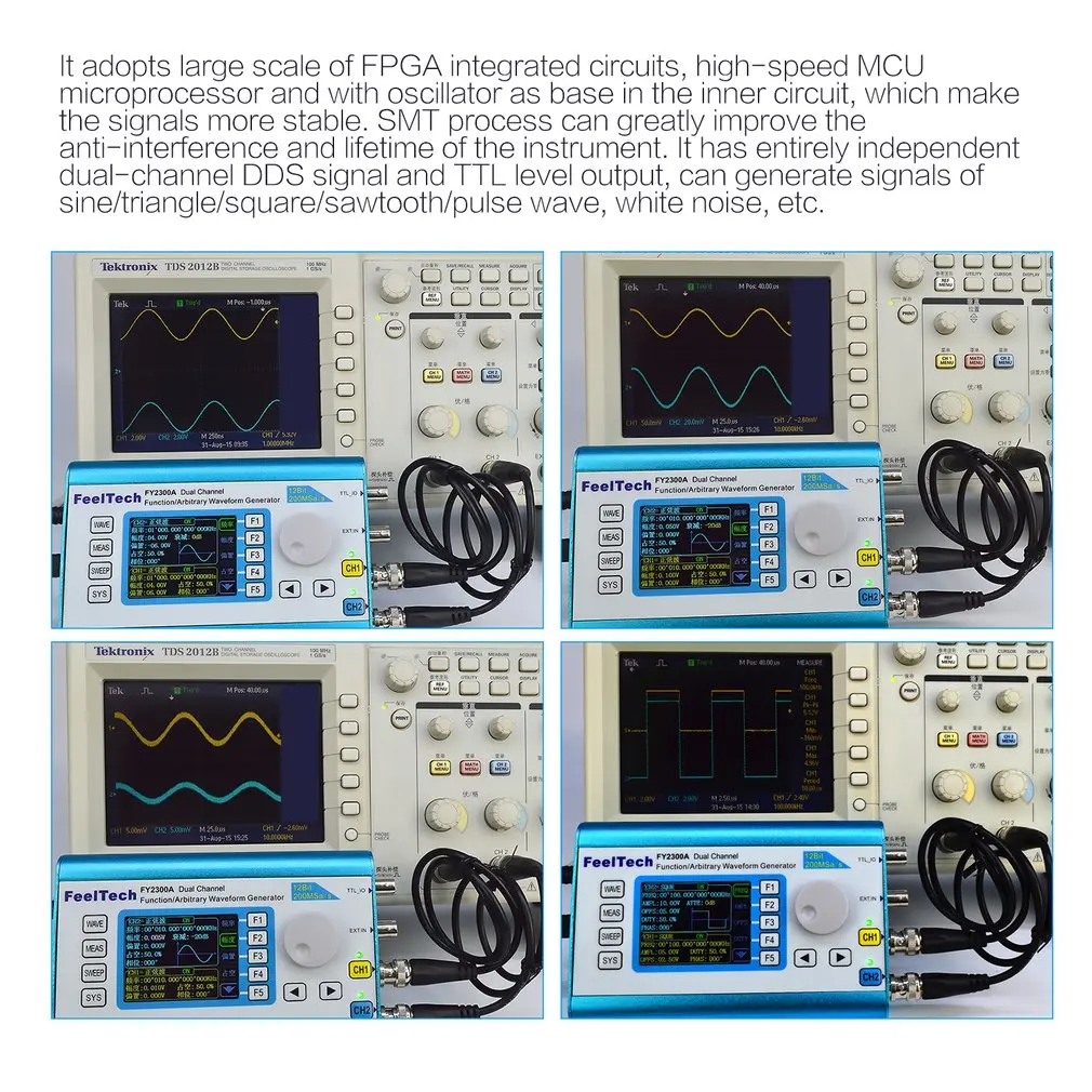 Цифровой DDS Dual-канальный сигнал генератора сигналов произвольной формы Функция 200MSa/s 6 МГц 12 бит Частотомер