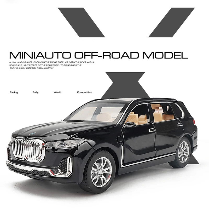 Игрушечные машинки BMW X7 металлические литые модель автомобиля SUV со звуком
