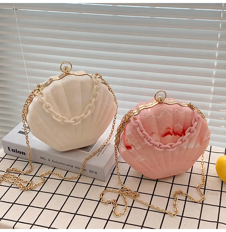 Shell Shape Party Clutch Bag Evening Bag New Elegant Crossbody For Women Shoulder Chain Chic Purses And Handbags