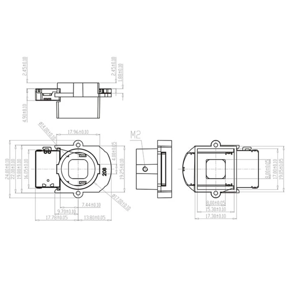 2 шт. IR CUT металлическая поддержка 5MP, 8MP камера M14 in-line держатель объектива 22 мм зум объектив CCTV крепление линзы камеры